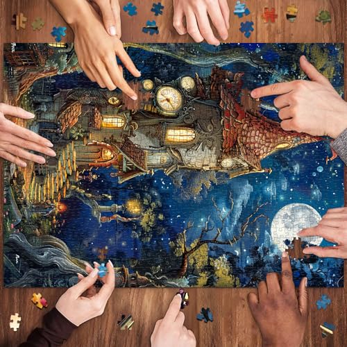 Ancient Castle 1000 Piece Jigsaw Puzzle for Adults – Challenging Game with Poster, 27.5 x 19.7 Inches