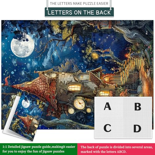 Ancient Castle 1000 Piece Jigsaw Puzzle for Adults – Challenging Game with Poster, 27.5 x 19.7 Inches