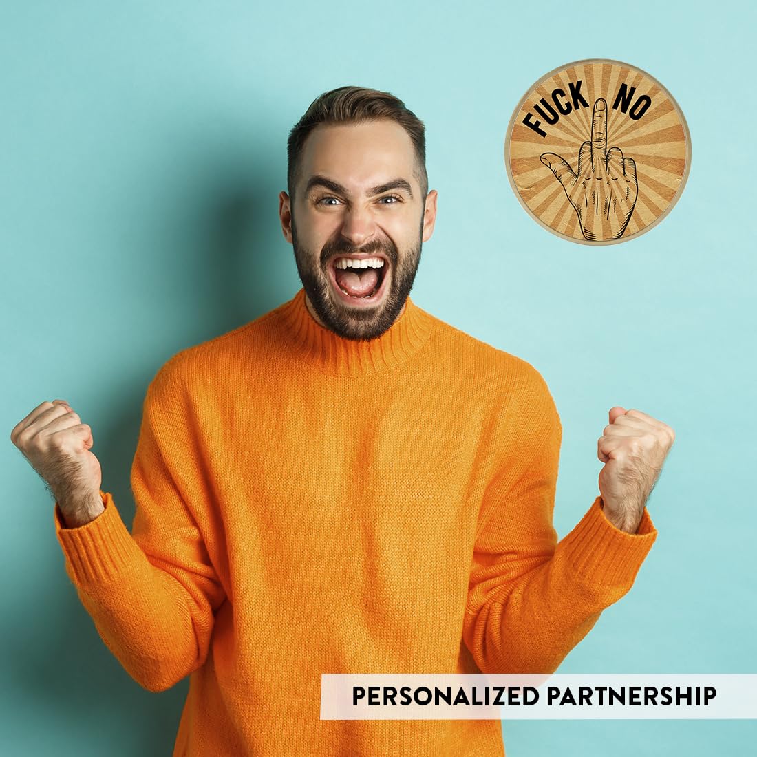 Andaz Press Fuck No Fuck Yeah Decision Coin – Funny Gag Gift with Keychain, 1.77-Inch Customizable Flip Coin