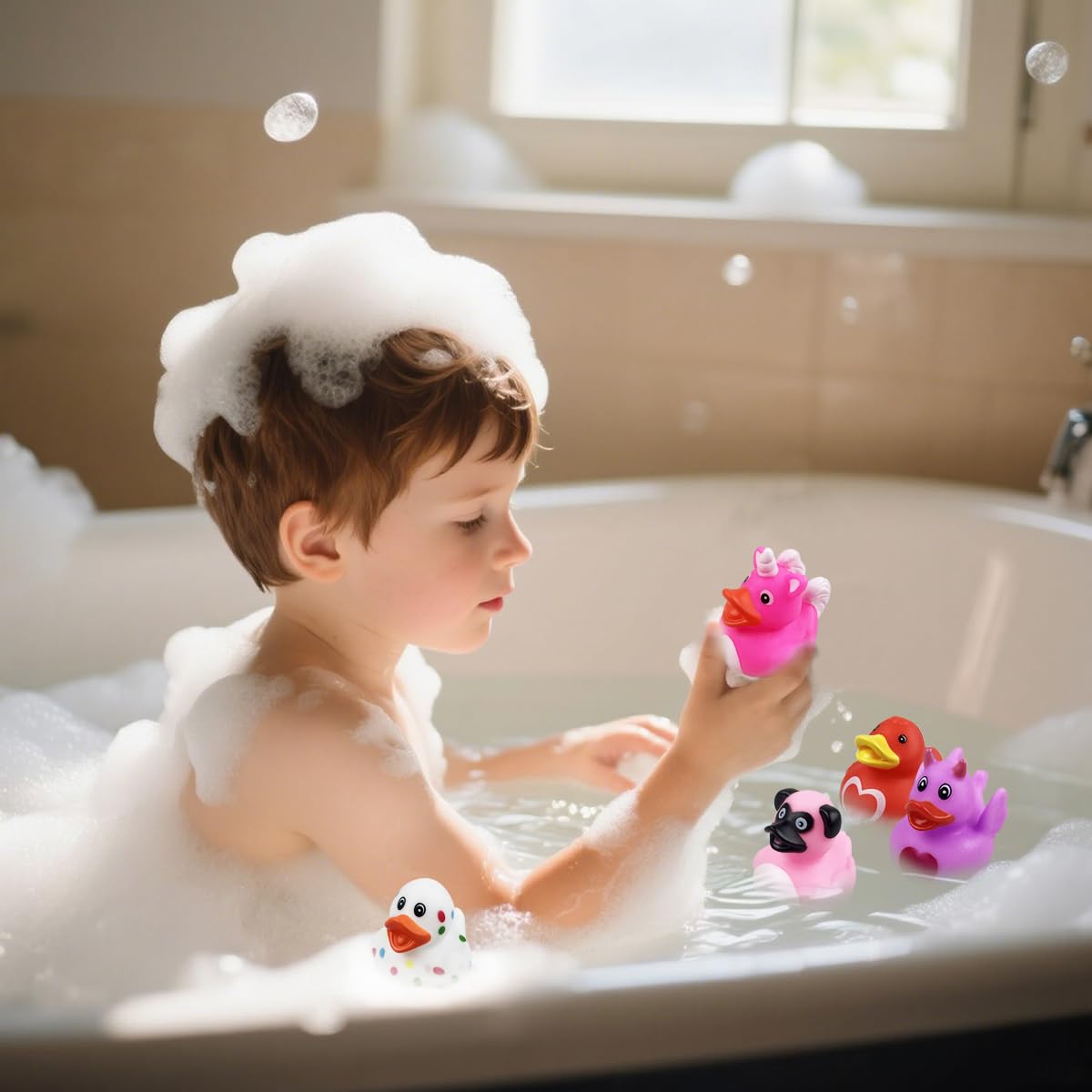 Anditoy 24 Pack Valentine Rubber Ducks – Fun Bath Toys & Party Favors for Kids
