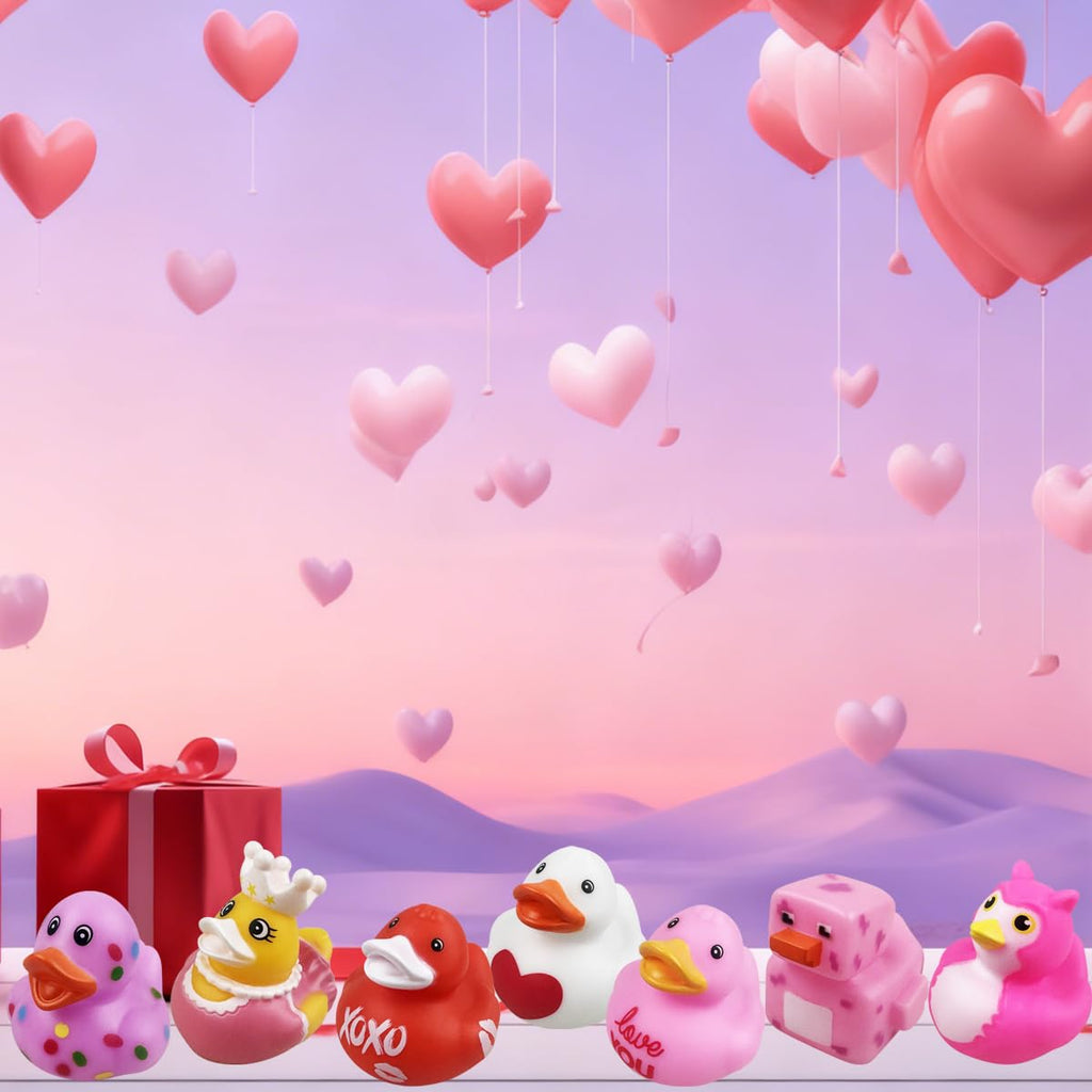 Anditoy 24 Pack Valentine Rubber Ducks – Fun Bath Toys & Party Favors for Kids
