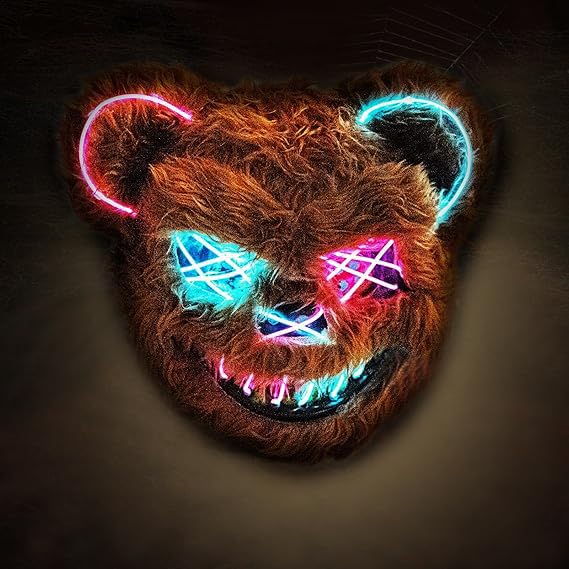 AndTree LED Scary Bear Mask with Multiple Lighting Modes for Halloween Cosplay