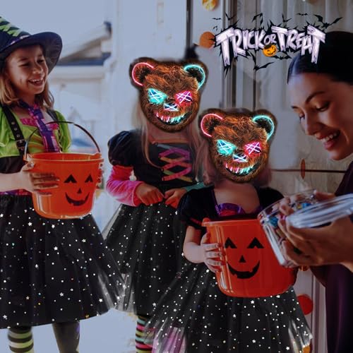 AndTree LED Scary Bear Mask with Multiple Lighting Modes for Halloween Cosplay