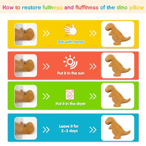 Andywoo Dino Nuggets Pillow Plush – Small Tyran Rex Chicken Nugget Stuffed Animal for Funny Gifts