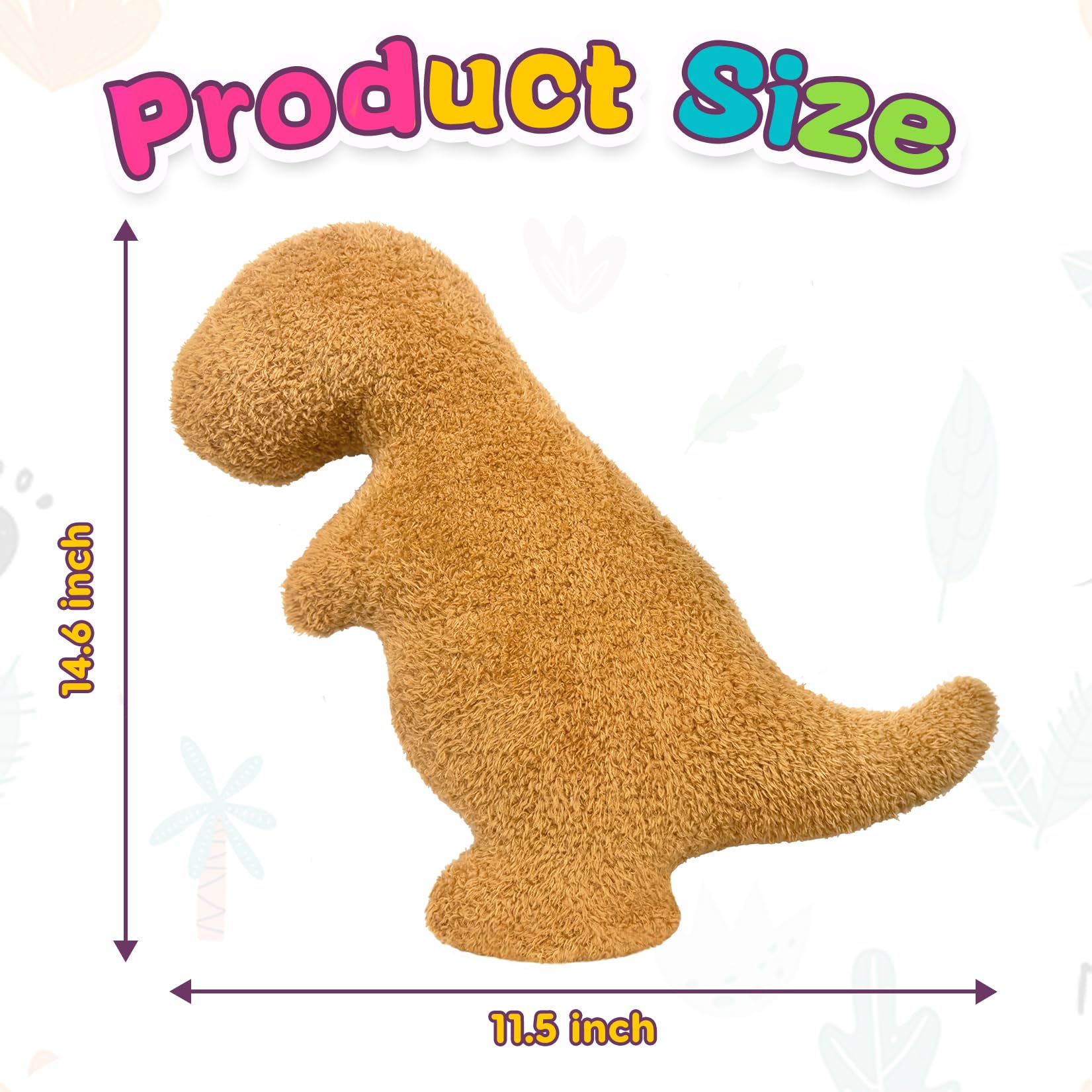 Andywoo Dino Nuggets Pillow Plush – Small Tyran Rex Chicken Nugget Stuffed Animal for Funny Gifts