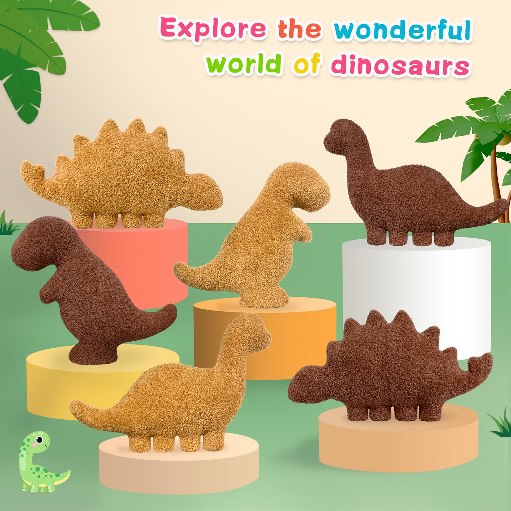 Andywoo Dino Nuggets Pillow Plush – Small Tyran Rex Chicken Nugget Stuffed Animal for Funny Gifts