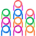 Aneco 10 Pack Kids Jump Ropes - 7.3 ft Colorful Adjustable PVC Jumping Ropes for Outdoor Games & Party Favors