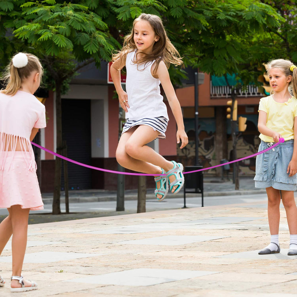 Aneco 10 Pack Kids Jump Ropes - 7.3 ft Colorful Adjustable PVC Jumping Ropes for Outdoor Games & Party Favors