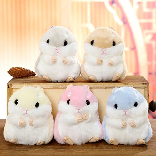 AngelGift Cuddly Hamster Plush - 4-Inch Soft Stuffed Mouse Toy with Sensory Beads (Blueness)