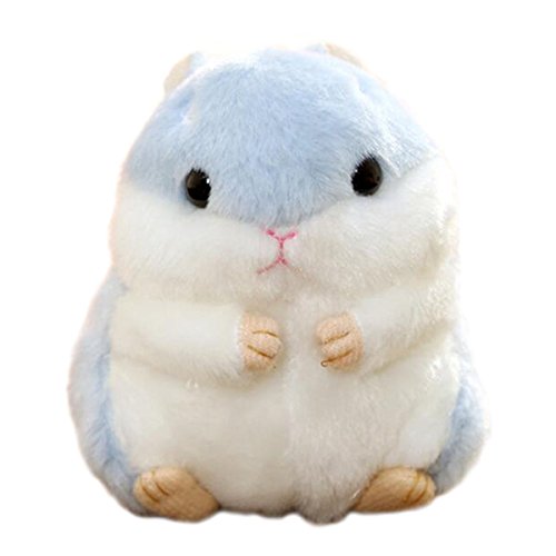 AngelGift Cuddly Hamster Plush - 4-Inch Soft Stuffed Mouse Toy with Sensory Beads (Blueness)