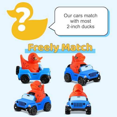ANGGIKO 3.5 Inch Blue Car Toy for Rubber Ducks – Dashboard Decoration for Jeep Ducking Trend