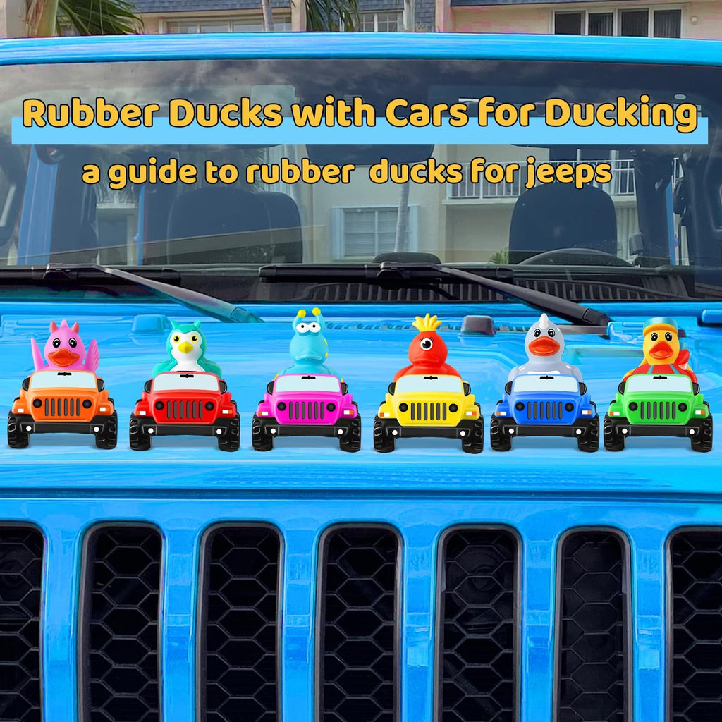 ANGGIKO 3.5 Inch Blue Car Toy for Rubber Ducks – Dashboard Decoration for Jeep Ducking Trend