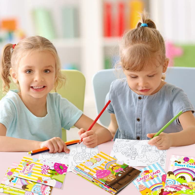 ANGOLIO 24-Pack Candyland Coloring Books for Kids – Bulk Activity Books with 6 Designs