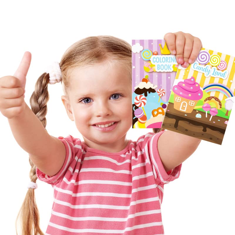 ANGOLIO 24-Pack Candyland Coloring Books for Kids – Bulk Activity Books with 6 Designs