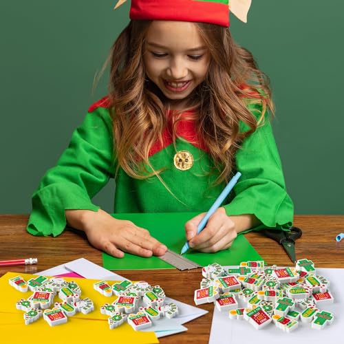 ANGOLIO 60-Pack Christian Mini Pencil Top Erasers – Religious Christmas Designs for Classroom Prizes and Party Favors