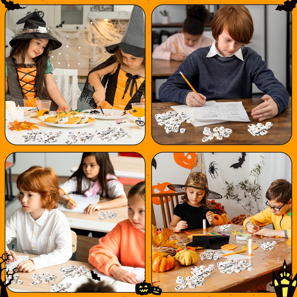ANGOLIO 60-Pack Halloween Ghost Mini Erasers - Bulk Spooky Erasers for Kids, Party Favors, Classroom Rewards