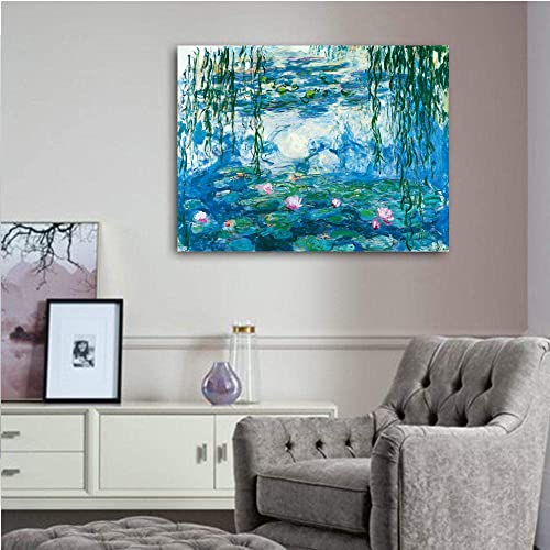 Anguis 1000 Piece Jigsaw Puzzle – Waterlilies by Claude Monet, Finished Size 27.56 by 19.69 Inches