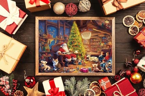 Anguis 500 Piece Christmas Jigsaw Puzzle - Santa Claus Family - 20.5x15 Inches