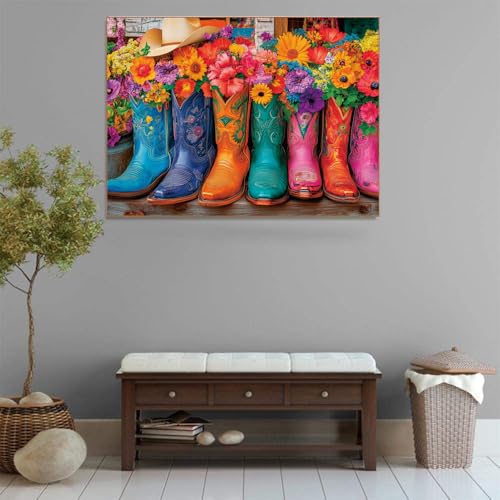 Anguis 500 Piece Jigsaw Puzzle for Adults – Colorful Boots & Hat, 20.5 x 15 Inches