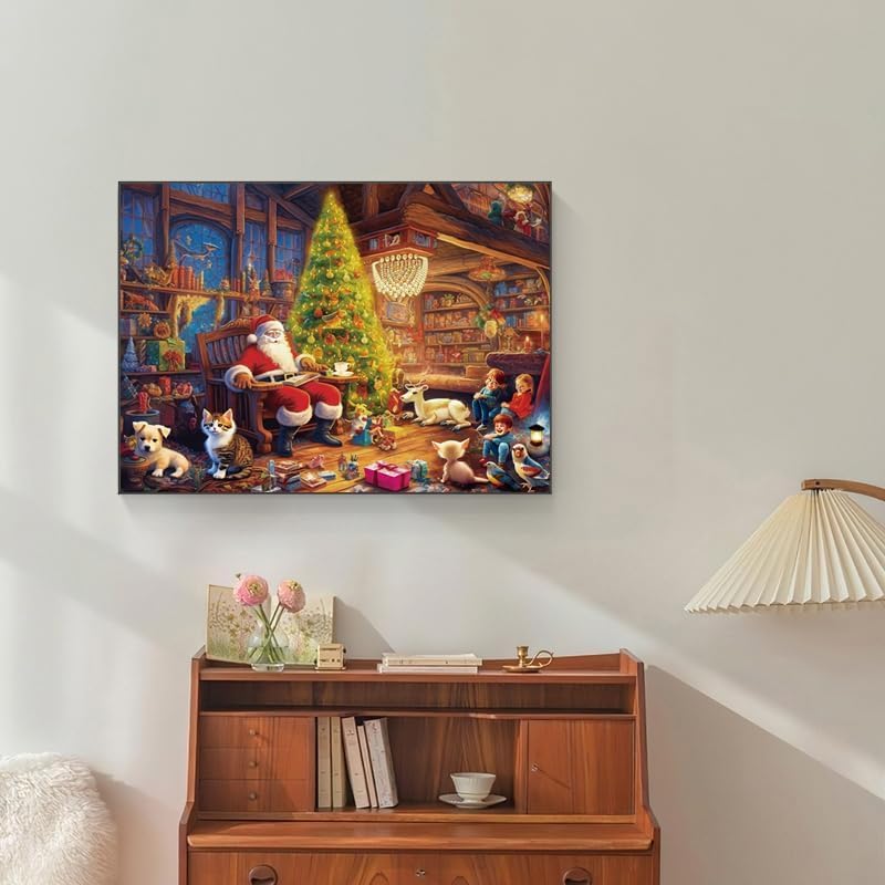 Anguis 500 Piece Santa Claus Family Jigsaw Puzzle 20.5x15 in with Poster
