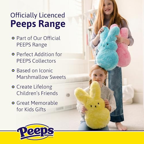 Animal Adventure 15" Yellow Shaggy Bunny Peeps Plush, Officially Licensed, Ultra Soft Stuffed Animal for Easter Baskets, Ages 3+