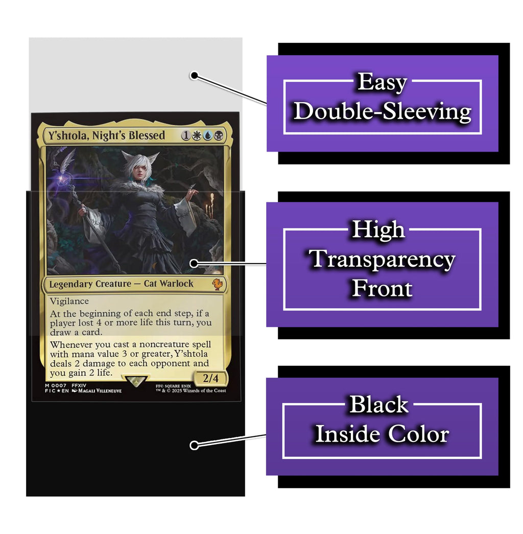 Anime Cat Warlock Card Sleeves (102 Pack) – Premium TCG Protectors for MTG, Final Fantasy Commander