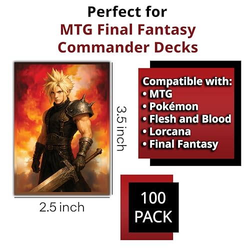 Anime Mercenary Soldier Card Sleeves (100 Pack) for MTG & TCGs – Standard Size 66x92mm