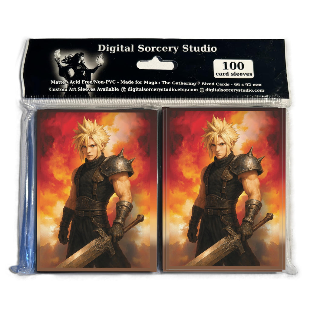 Anime Mercenary Soldier Card Sleeves (100 Pack) for MTG & TCGs – Standard Size 66x92mm