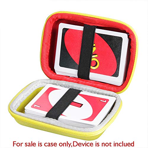 Anleo Hard Travel Case for Mattel UNO Classic Card Game (Yellow+Red) – Protective EVA Storage