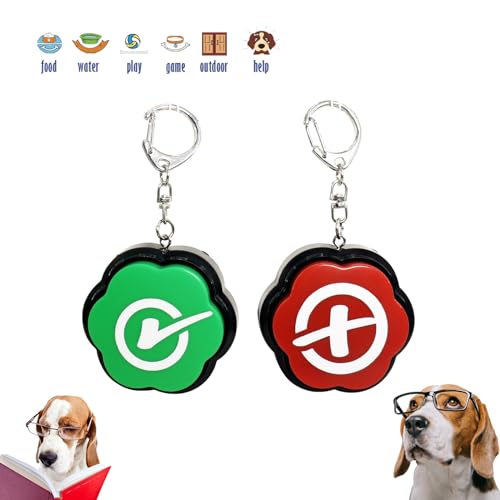ANLIKY Right Wrong Sound Buzzers – Portable Keychain Answer Buzzers Set of 2 (Green + Red) for Game Shows, Classroom Quizzes & Pet Training