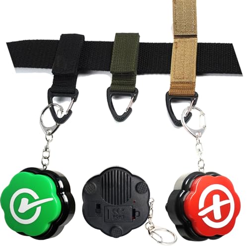 ANLIKY Right Wrong Sound Buzzers – Portable Keychain Answer Buzzers Set of 2 (Green + Red) for Game Shows, Classroom Quizzes & Pet Training