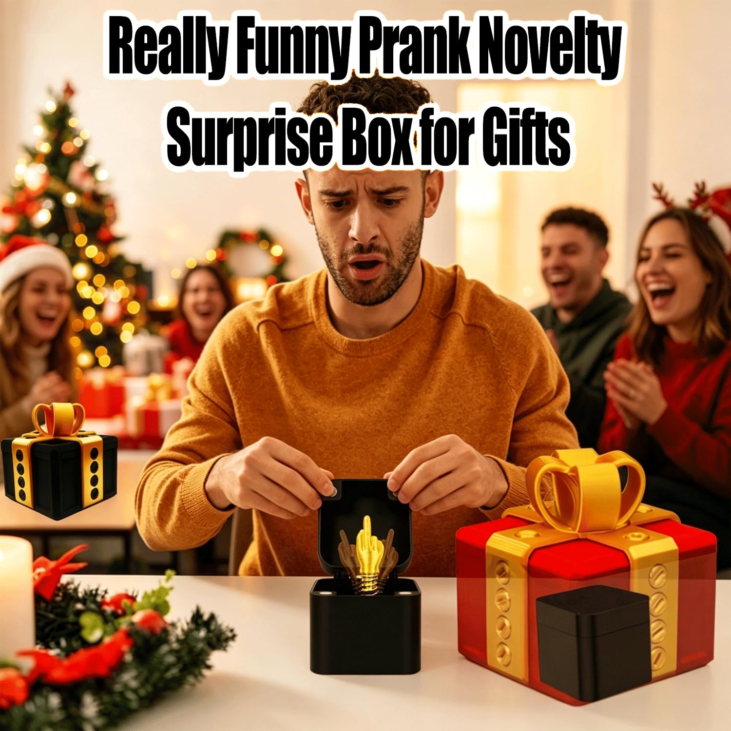 Annoying Gift Box with Pop-Up Middle Finger – 3D Printed Prank Surprise for Funny Gifts