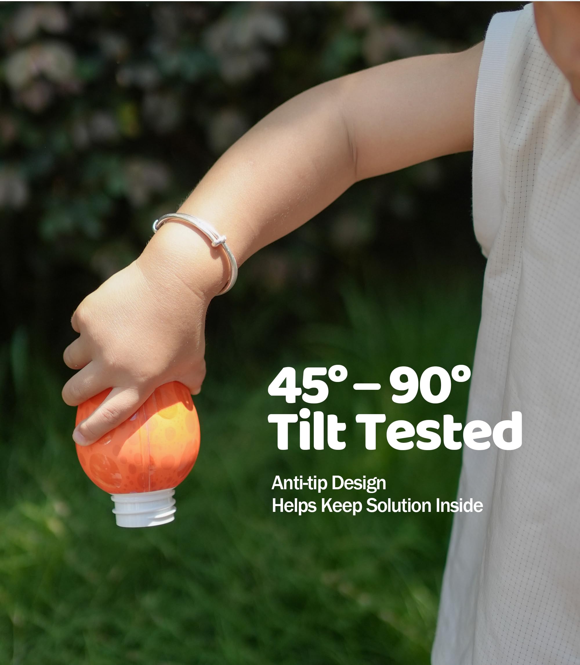 Anti-Spill Bubble Wands for Toddlers – 2-Pack (Random Colors) or 4-Pack (Animal Themes)