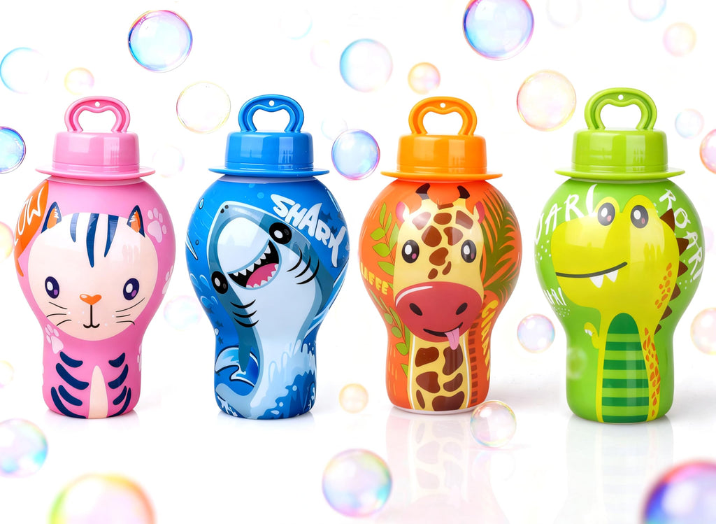 Anti-Spill Bubble Wands for Toddlers – 2-Pack (Random Colors) or 4-Pack (Animal Themes)