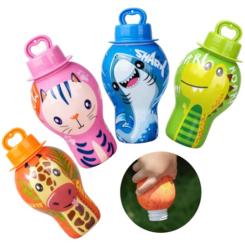Anti-Spill Bubble Wands for Toddlers – 2-Pack (Random Colors) or 4-Pack (Animal Themes)