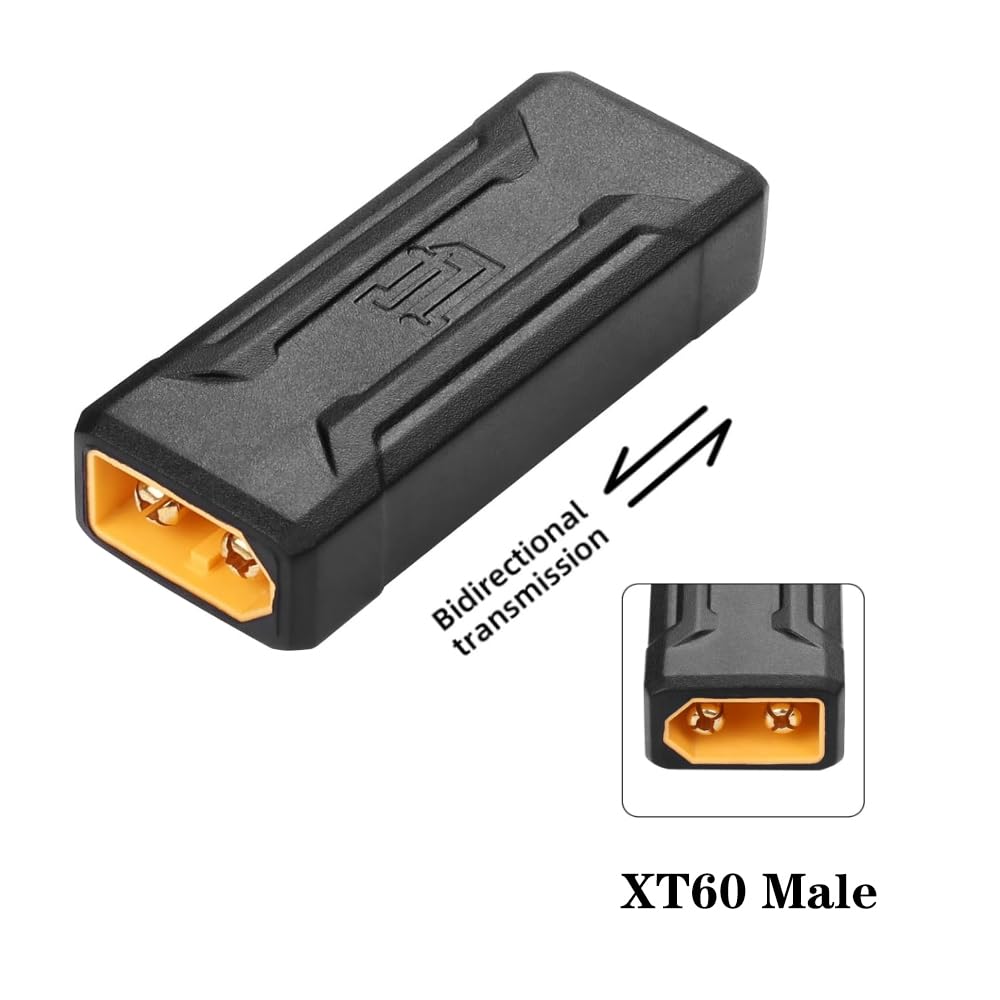 Antianxia 2-Pack XT60 Male to Male Connector Adapter – Gold-Plated, No Soldering, Plug & Play for RC LiPo/NiMH Batteries & ESC