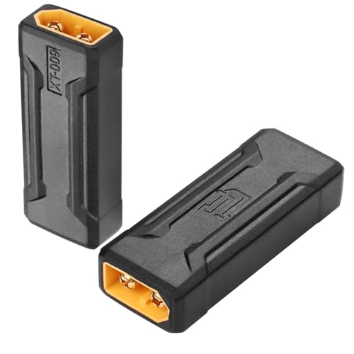 Antianxia 2-Pack XT60 Male to Male Connector Adapter – Gold-Plated, No Soldering, Plug & Play for RC LiPo/NiMH Batteries & ESC