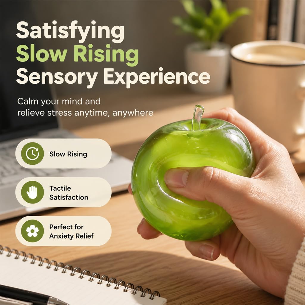 ANYKU Green Apple Squishy – Oversized Slow-Rising Stress Relief Fidget Toy for Adults