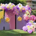 ANYMONYPF 144-Piece Purple Long Hair Princess Balloon Arch Kit for Girl Birthday Party Decorations