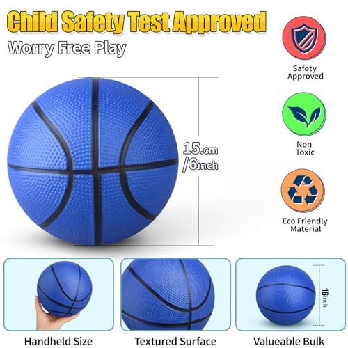 Anzmtosn 4-Pack 7-Inch Mini Basketballs with Pump – PVC Inflatable Balls for Indoor Hoops, Pool, and Beach