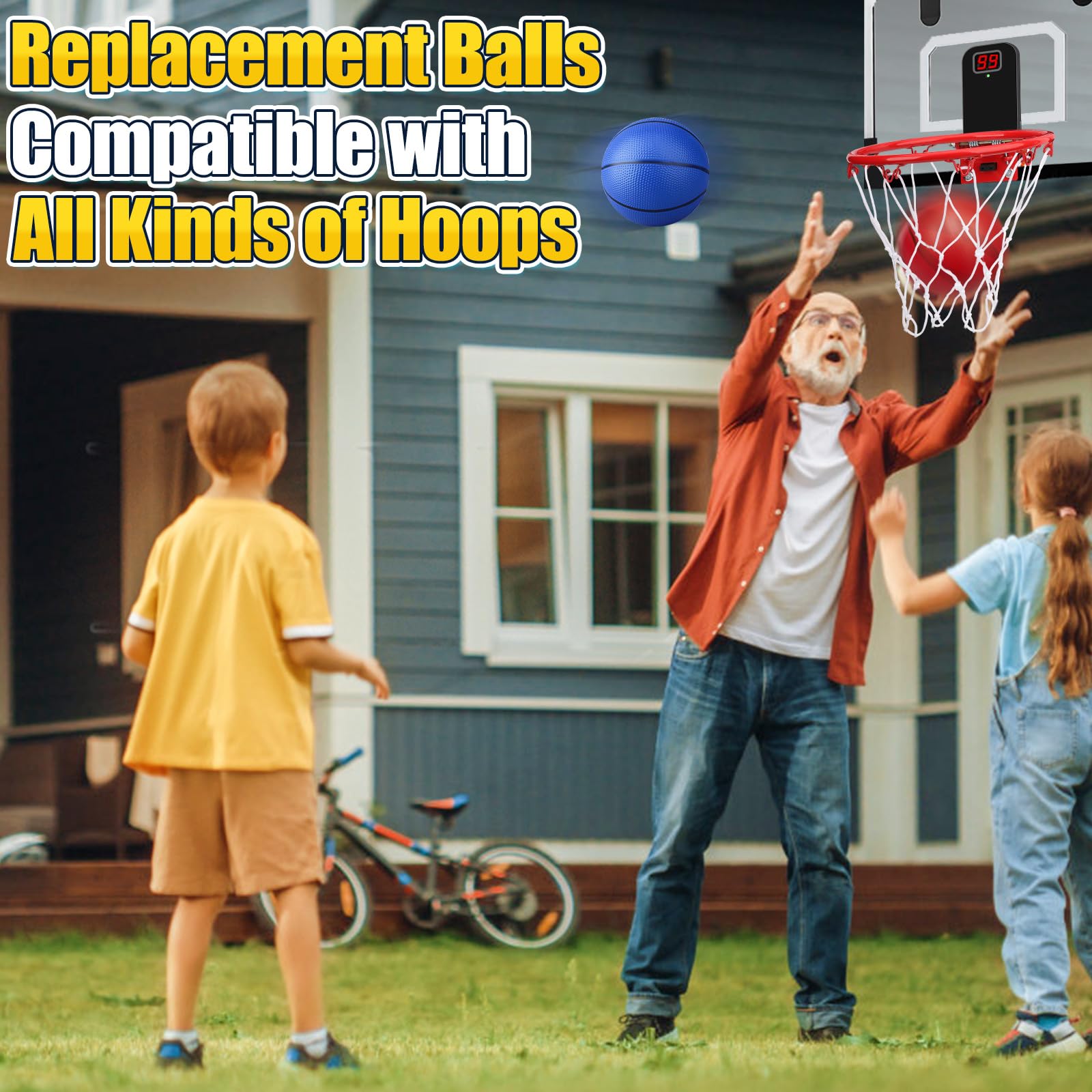 Anzmtosn 4-Pack 7-Inch Mini Basketballs with Pump – PVC Inflatable Balls for Indoor Hoops, Pool, and Beach