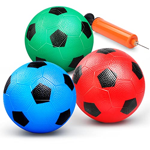 Anzmtosn 6-Inch Mini Soccer Balls for Toddlers (3 Pack) – Soft Rubber, Easy to Inflate, Beach & Pool Friendly