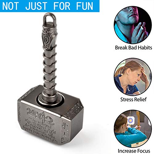 Anzmtosn Metal Fidget Spinner Battle Hammer 2-in-1 with Two Spin Modes – Quiet Stress Relief Toy for Kids and Adults (Black)