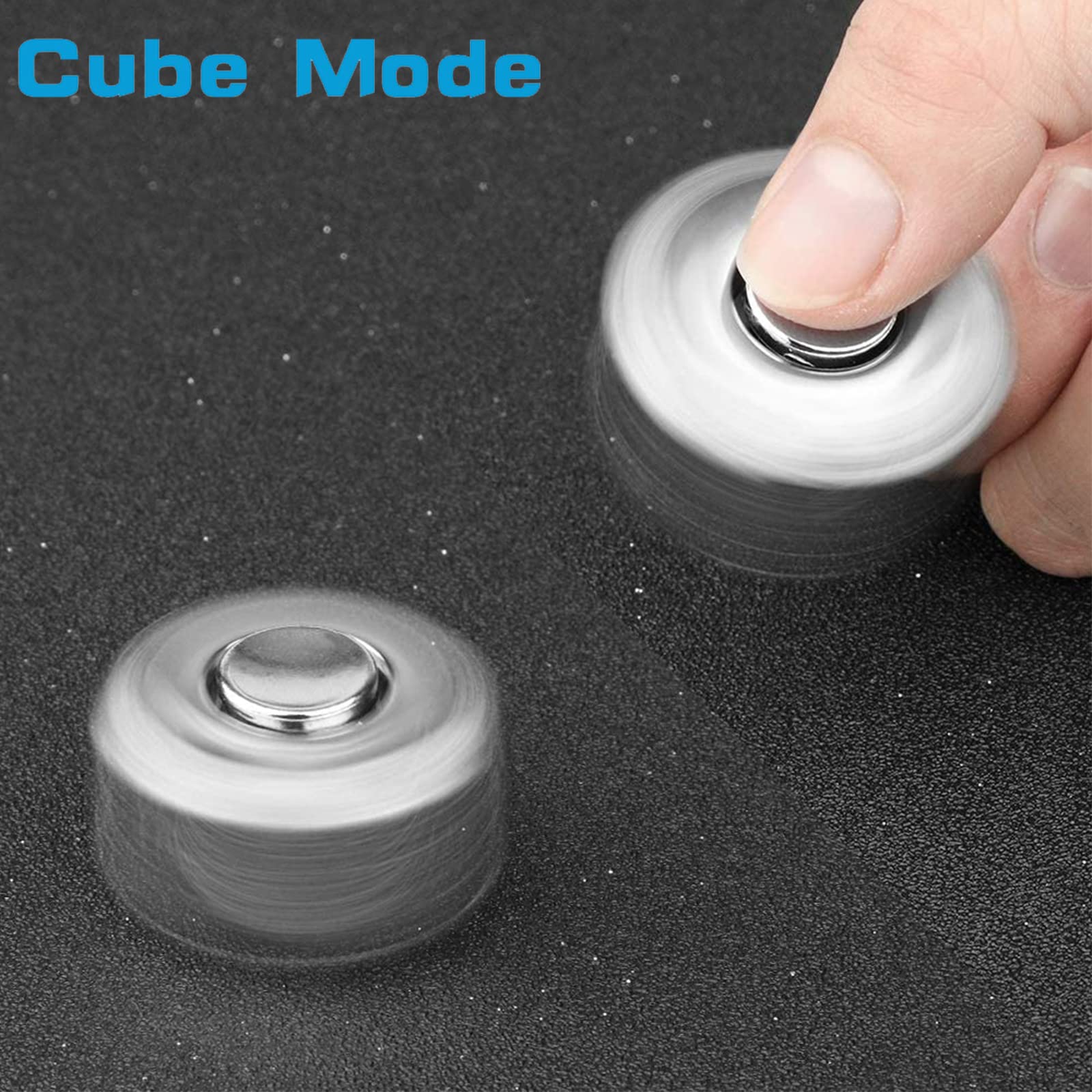 Anzmtosn Metal Fidget Spinner Battle Hammer 2-in-1 with Two Spin Modes – Quiet Stress Relief Toy for Kids and Adults (Black)