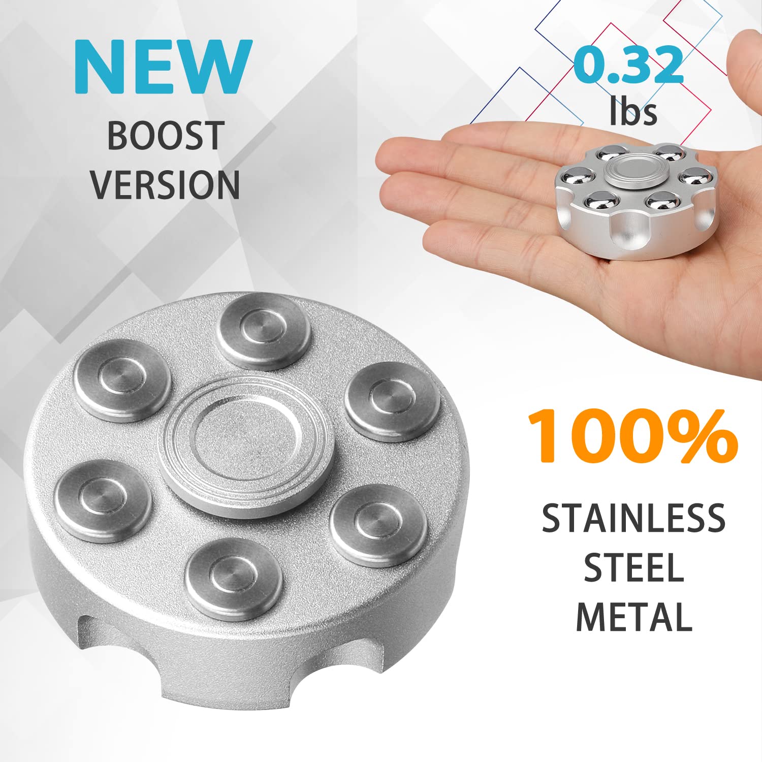 Anzmtosn Metal Fidget Spinner – Cowboy Design, Heavy Duty CNC Alloy Desk Toy for Focus and Stress Relief