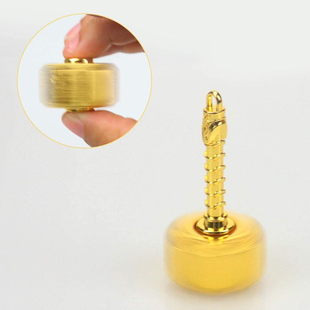 Anzmtosn Metal Hammer Fidget Spinner - 2-in-1 Fidget Cube, Gold, R188 Bearing, Stress Relief Toy