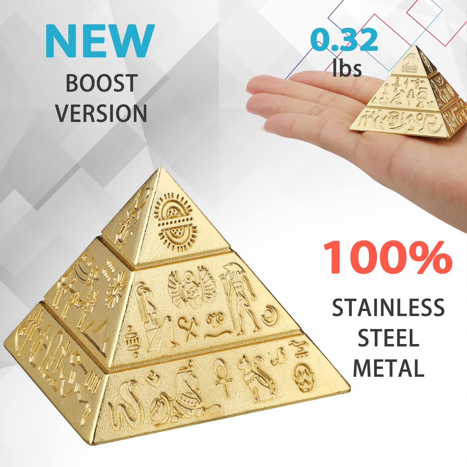 Anzmtosn Pyramid Fidget Spinner – Metal Fingertip Gyro, Desk Toy, Gift for Adults & Kids