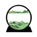 Aoderun Moving Sand Art Picture – Round 3D Green Sandscape, 7 Inch Desktop Decor