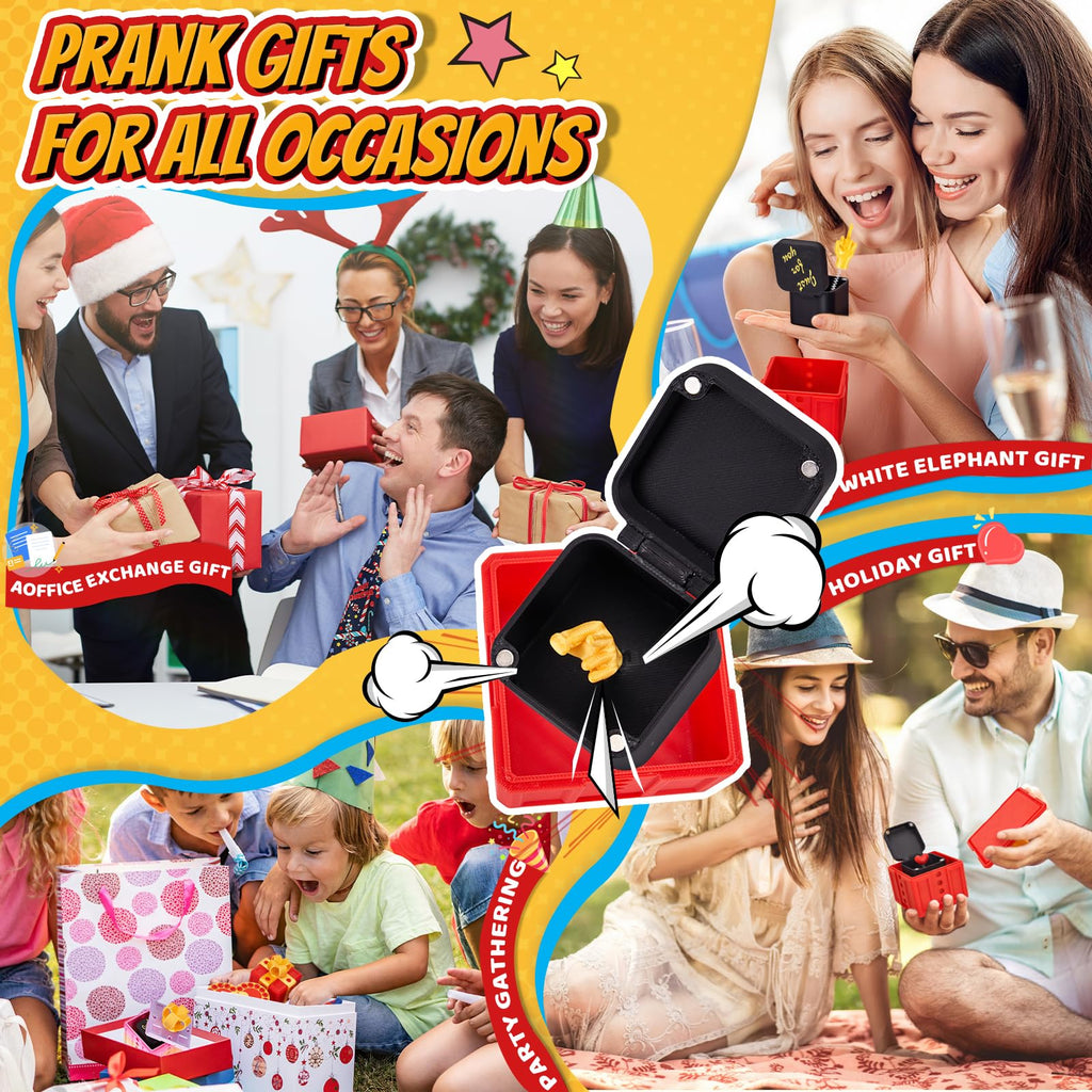 Aodomis 3.74" Gotcha Box Prank with Surprise Finger - 3D Printed Puzzle Gift Box with Screws & Pop Up Finger, Annoying Gift Box for Birthdays, Gag Gift for Friends Him or Her