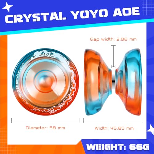 AOE Responsive Yoyo for Beginners with Dual Function Bearing – Includes Case and 10 Strings